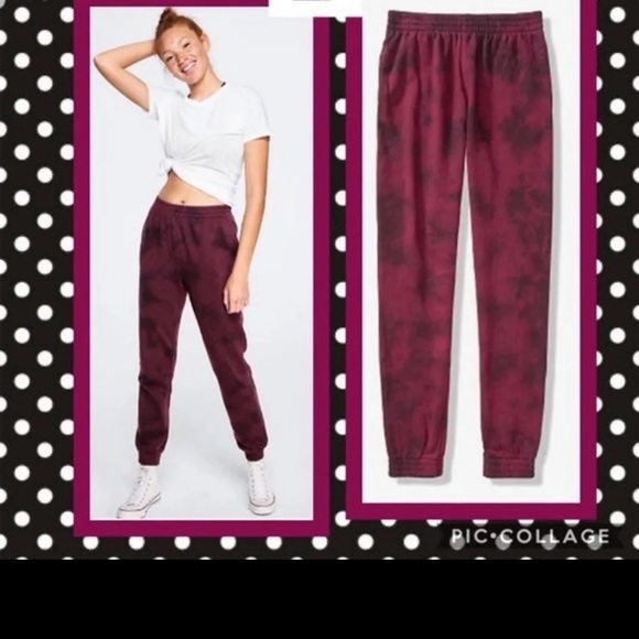 VS Victoria’s Secret PINK Campus Jogger Sweats Ruby Tie Dye - Picture 2 of 5